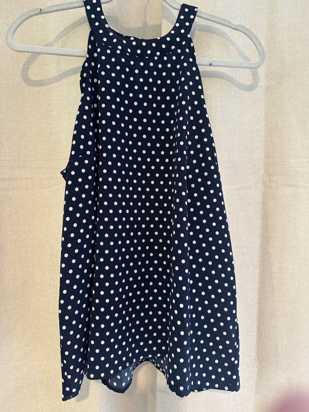 Navy Polka Dot Halter Blouse
